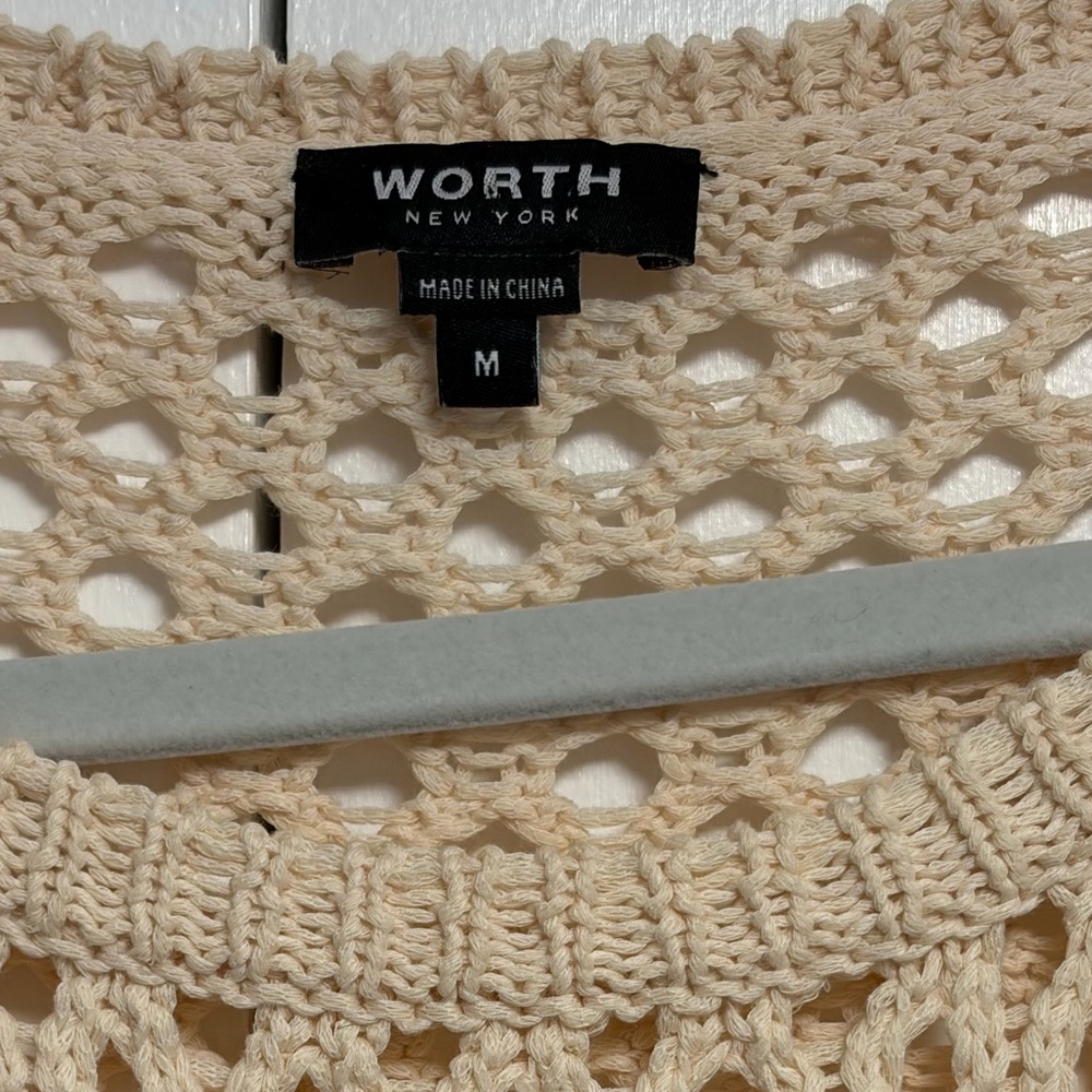 Cream Crochet Knit  Sweater- Size M - Picture 2 of 4